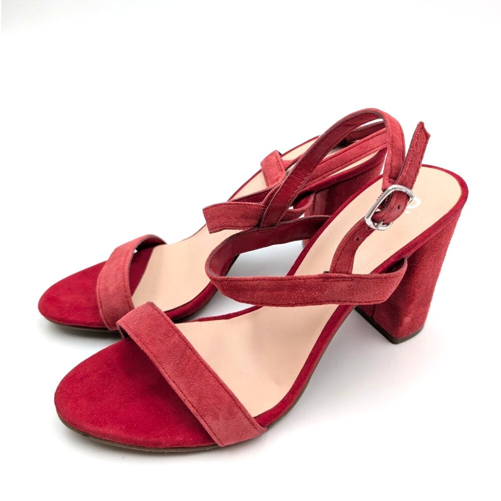 BP Lula Slingback Strappy Sandal Women's Open Toe Red Size US7M EU38